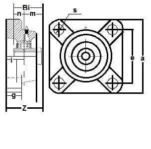 SSUCF-202-15mm Stainless Steel Flange 4-Bolt 15mm Bore Mounted Bearing