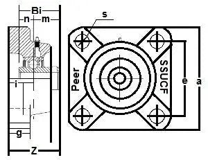 SSUCF-211-35 Flange Unit 4-Bolt Bore 2 3/16" Mounted Bearing