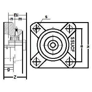 SSUCF202-9 Stainless Steel Flange Unit 4-Bolt 9/16 Bore Mounted Bearing