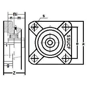 SSUCF204-12 Stainless Steel Flange Unit 4-Bolt 3/4 Bore Mounted Bearing