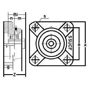 SSUCF211-32 Stainless Steel Flange Unit 4-Bolt Bore 2 Mounted Bearing