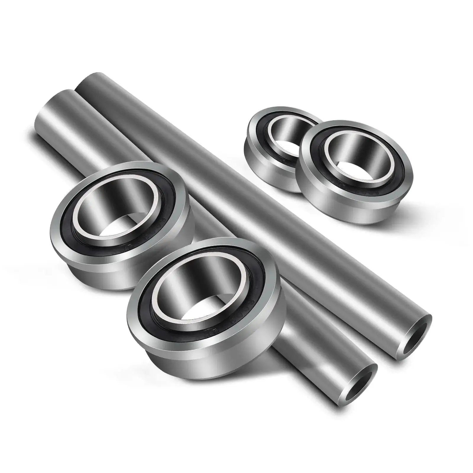 Two Stainless Steel Front Axle And Bearing Conversion Kits For Select Z Series Zero Turn Mowers Fits 6 Inch Wheel Sleeves Only