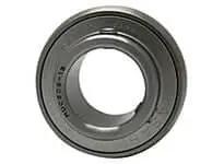 Front view of Stainless Steel Three Quarters Inch Normal Wide Set Screw Duty Lock With Ball Bearing Locking Relubrication Ready RF Double Lip Seal Slinger Type Insert Ideal For Washdown Covers