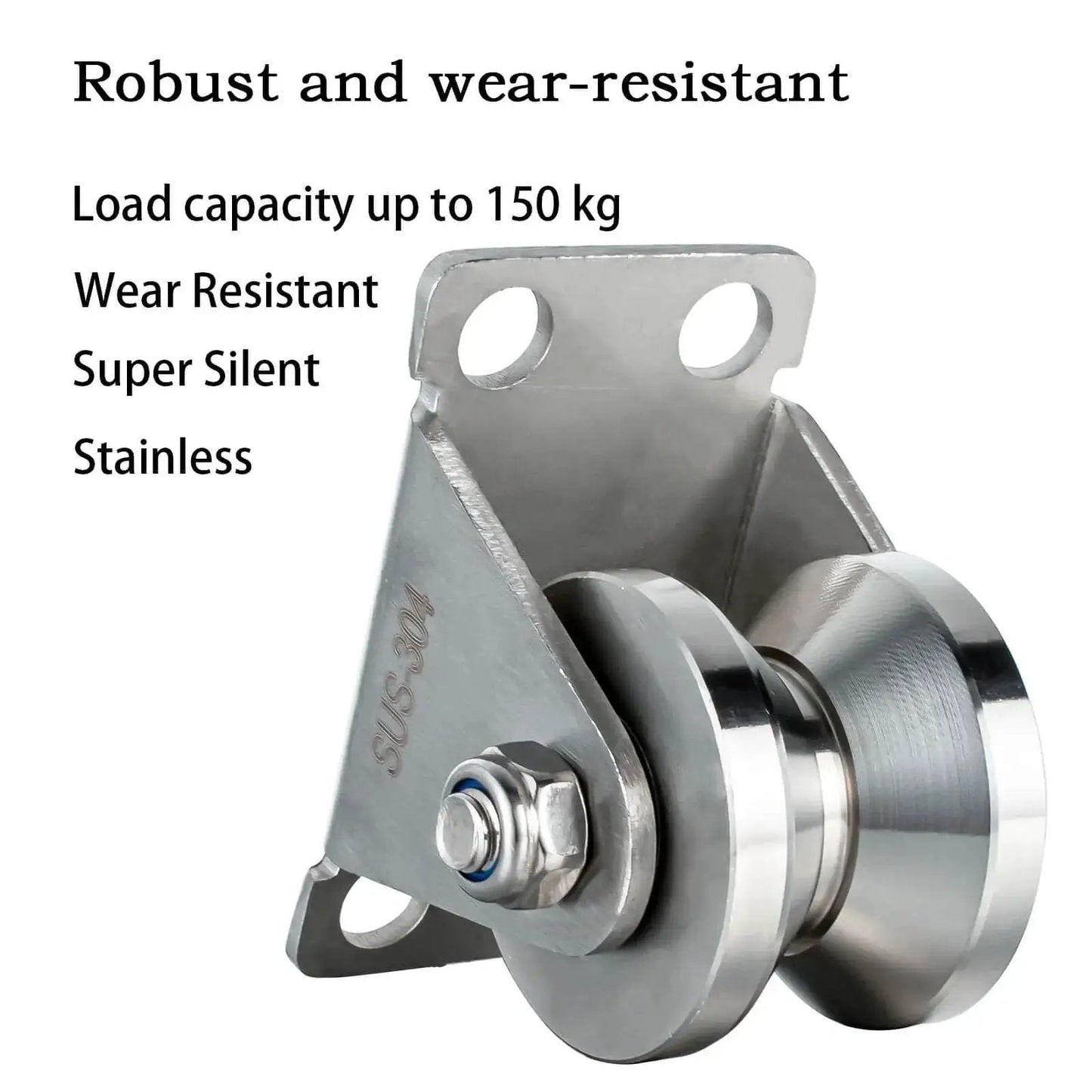 32mm Cable Pulley Wheel Wall Mount With Dual Bearings And Heavy Duty Construction For Smooth Wire Rope Travel 3 To 10mm Stainless Steel V Style Rope Pulley