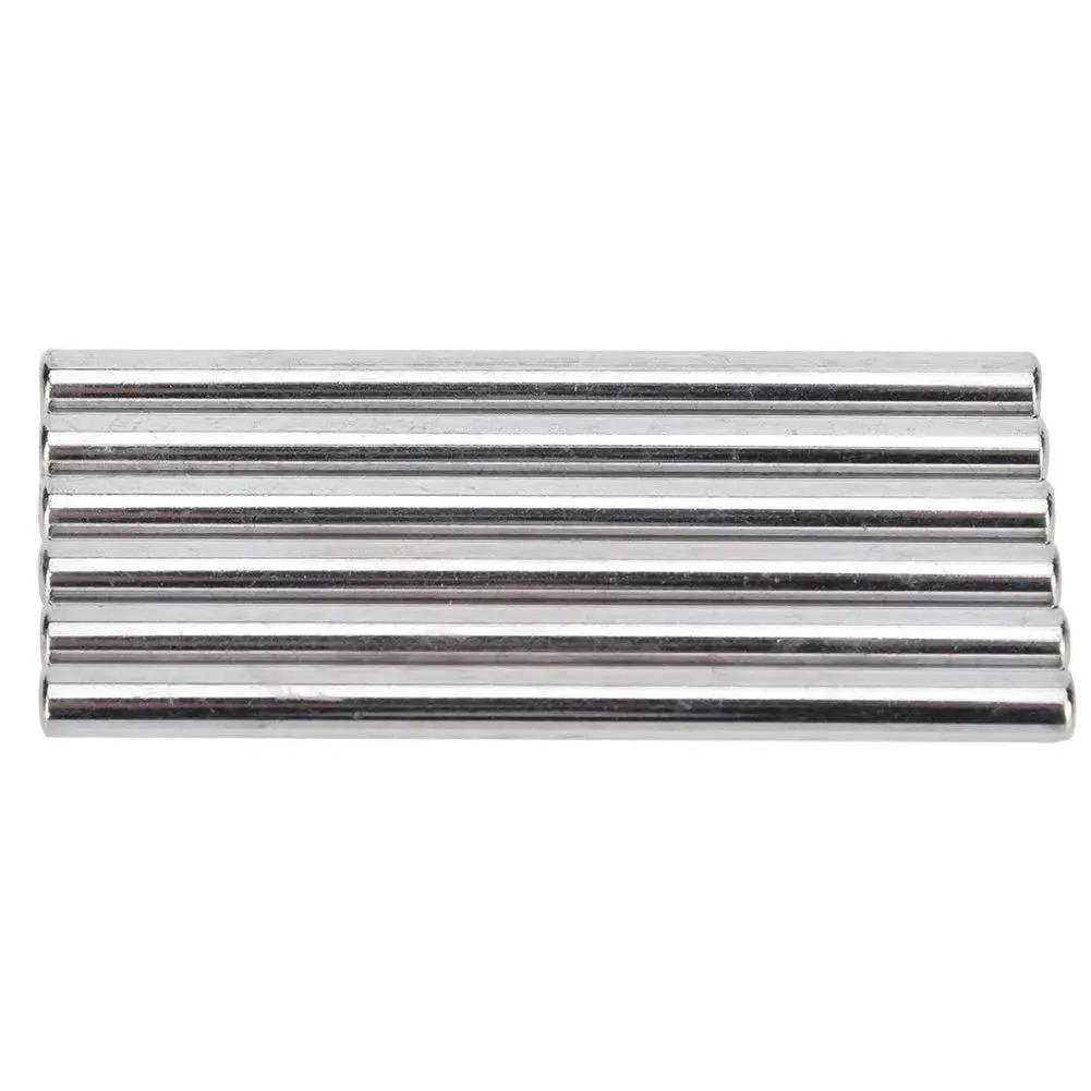 6 D Shaft Rods 303 and 304 Stainless Steel Accuracy Ground Axles for Robots, CNC Machines, 3.1" x 0.2", horizontal view