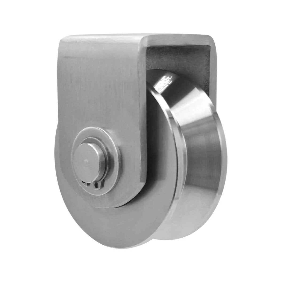 Grooved Wheel Pulley Block Pulley Wheel Stainless Duplex Bearing Silent Detachable Heavy Duty Traction Wheel side view