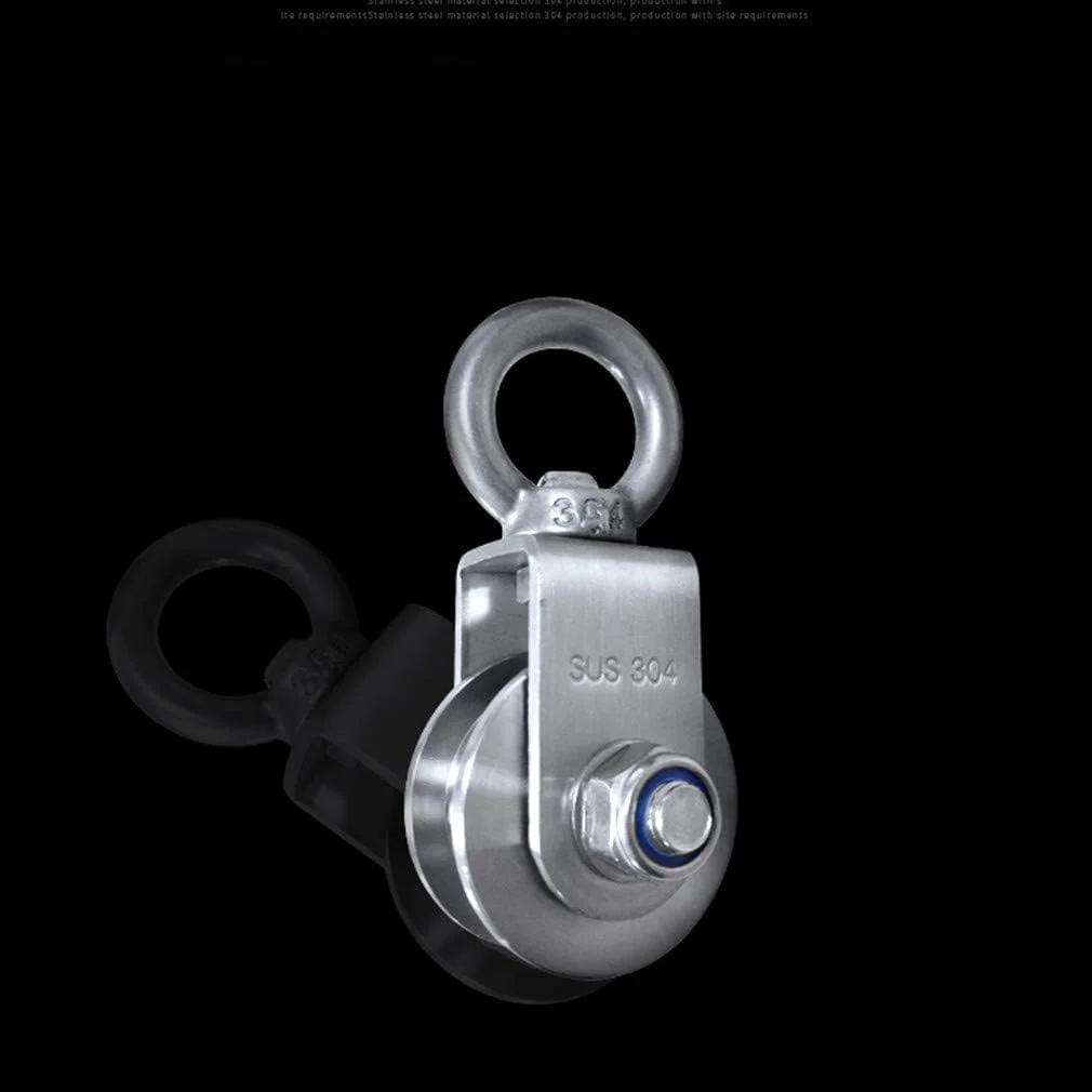Two-pack H-groove stainless steel pulley wheels for sliding doors and rail systems, built from 304 stainless steel with dual bearings.