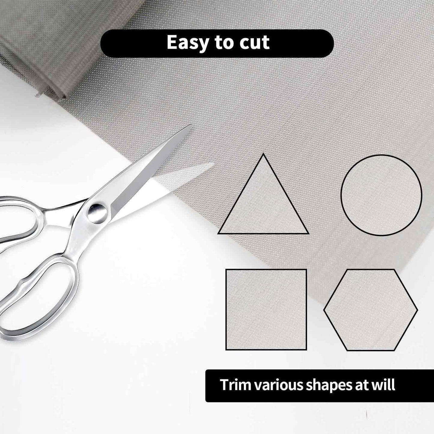 Scissors cutting No See Um 60 Mesh Screen Roll 304 Stainless Steel 8.2 By 23.6 Inches for RV vents, windows, and gardens.