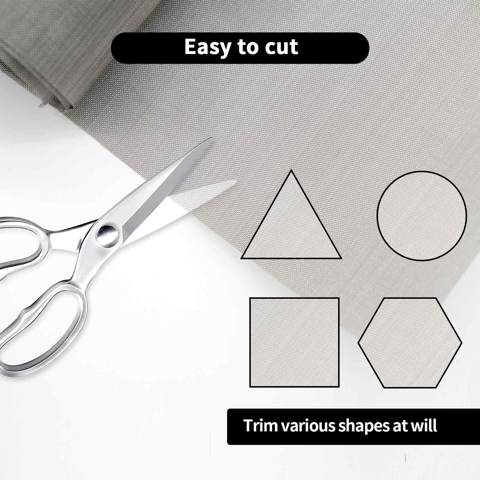 Scissors cutting No See Um 60 Mesh Screen Roll 304 Stainless Steel 8.2 By 23.6 Inches for RV vents, windows, and gardens.