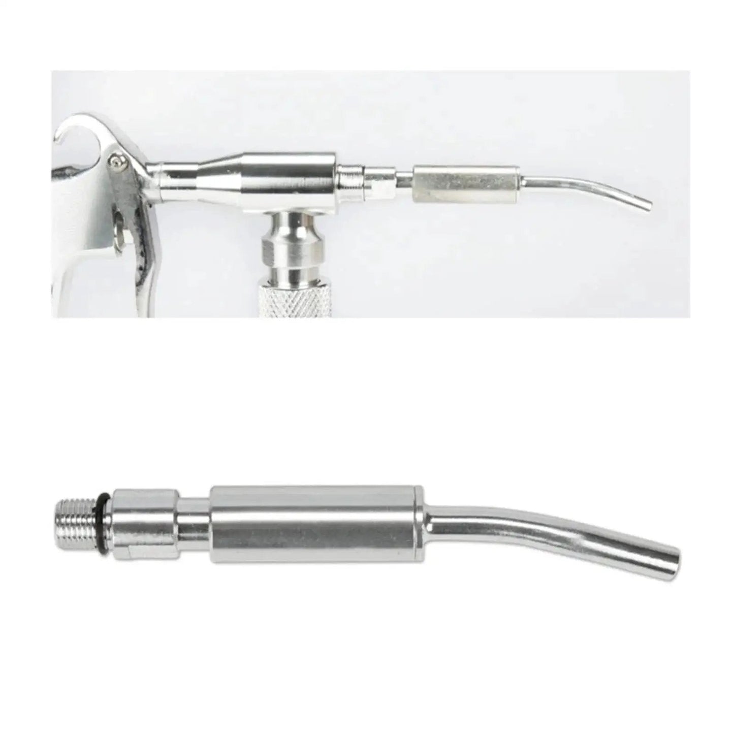Two Pack Japanese Bearing Tube Nozzles for Car Interior Air Blow Guns, M10x1 Thread, 120 Mm Long, Stainless Steel, 6 to 9.2 Bar