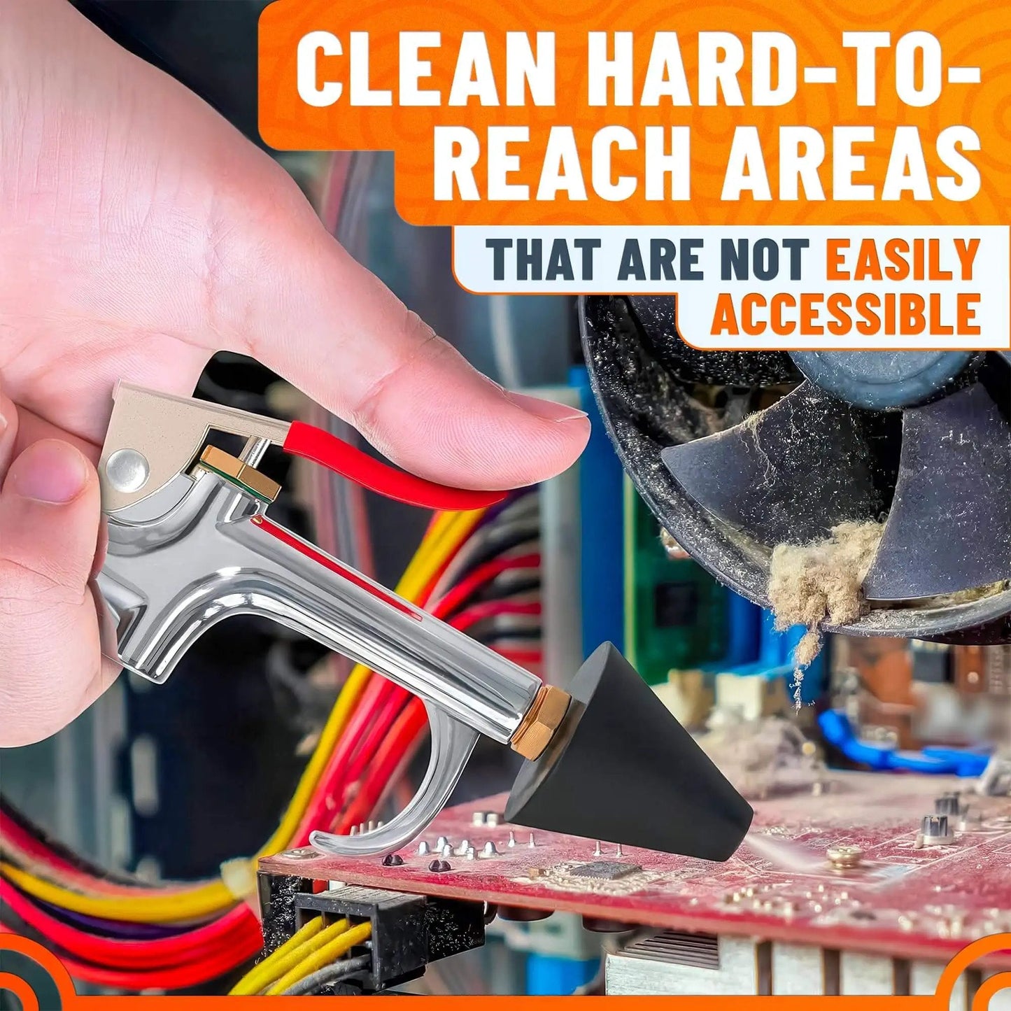 Heavy Duty Stainless Steel Air Nozzle Blow Gun For Compressor With Adjustable Pressure Rust Resistant Brass Threads