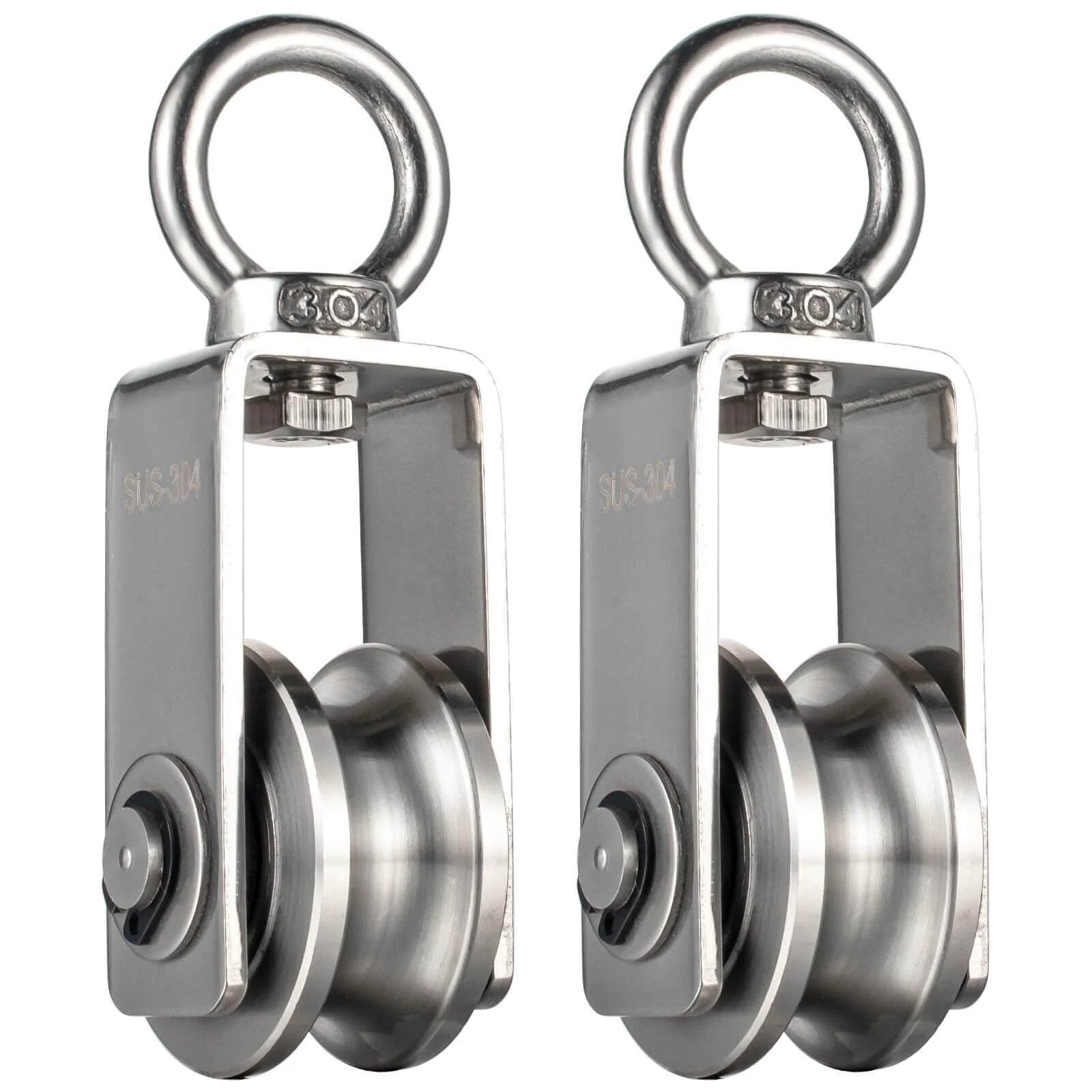 ✝️ Cable Pulley Wheel Stainless Steel, Bearing Inside, Rope Pulley for Pulley System, Gym Equipment, Clothesline, 2 Pack
