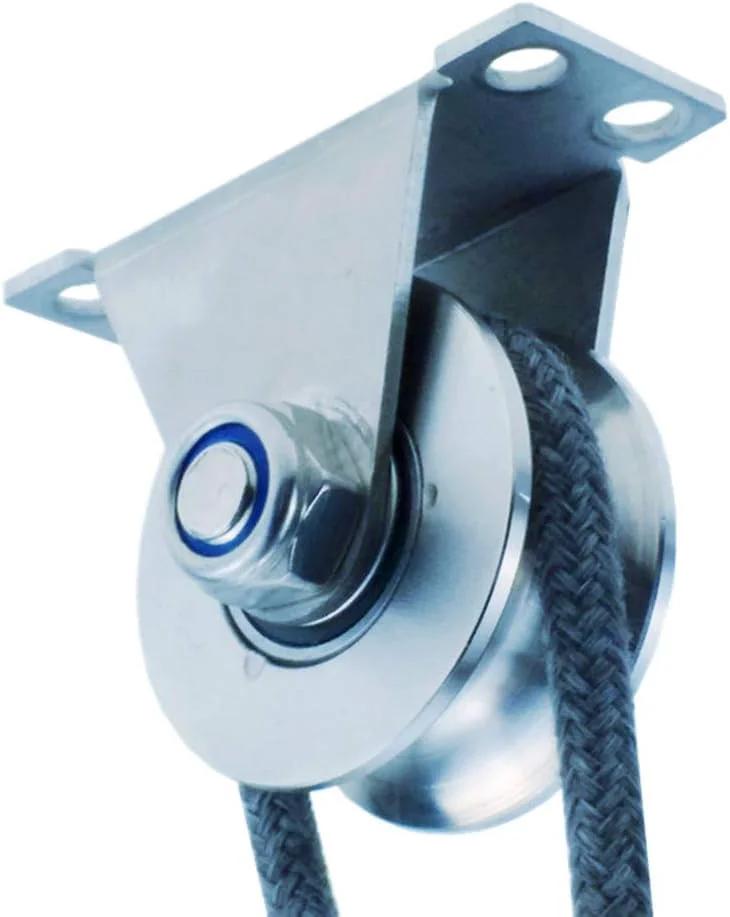 Caster Wheel with Groove,Heavy Duty Sheaves Track Pulley,304 Stainless Steel Directional Roller,100mm Wheel,Wire Rope Use