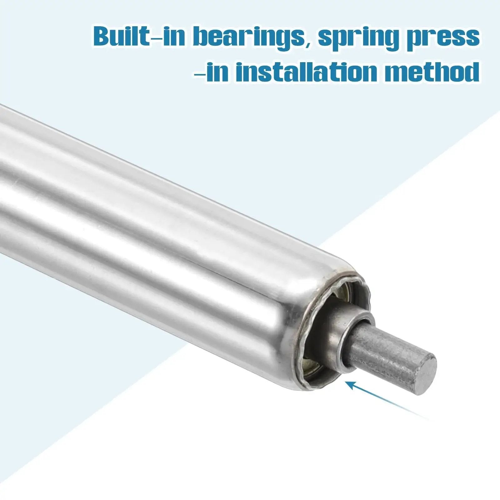 Heavy Duty Stainless Steel Conveyor Roller 1 Inch Diameter 8 Inch Length Replacement Part For Gravity Conveyor Systems With Galvanized End