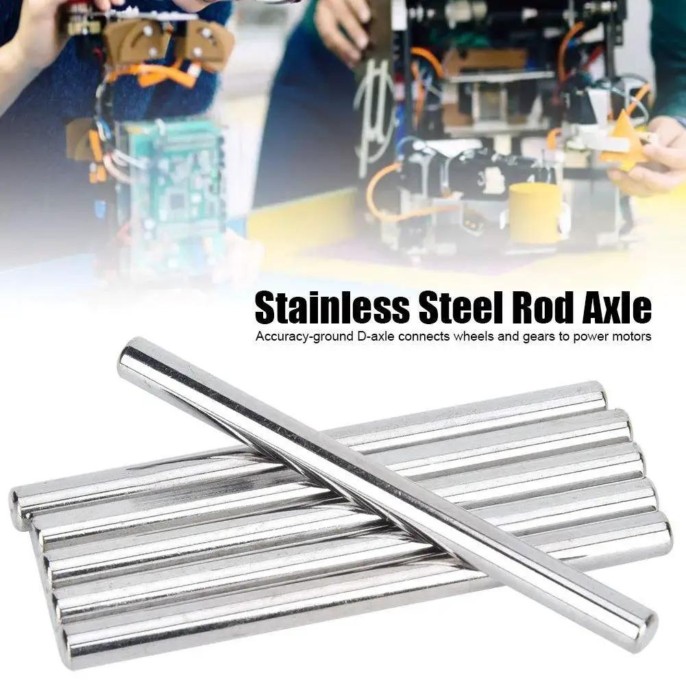 D Shaft Rods 303 and 304 Stainless Steel Accuracy Ground Axles for Robots, CNC Machines and Industrial Automation Gear, 6 pieces