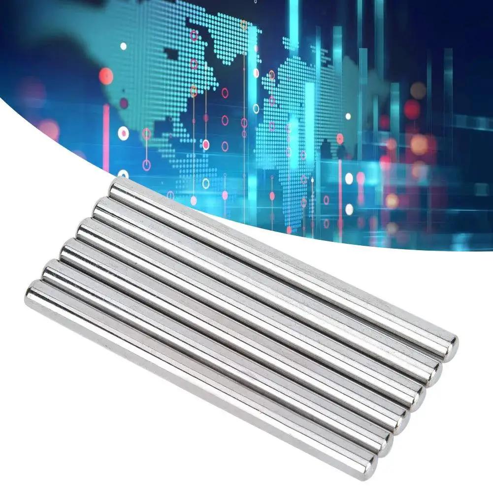 D Shaft Rods 303 and 304 Stainless Steel Accuracy Ground Axles, 6 pieces, ideal for robotics and CNC machines, 3.1 inch long, 0.2 inch diameter.