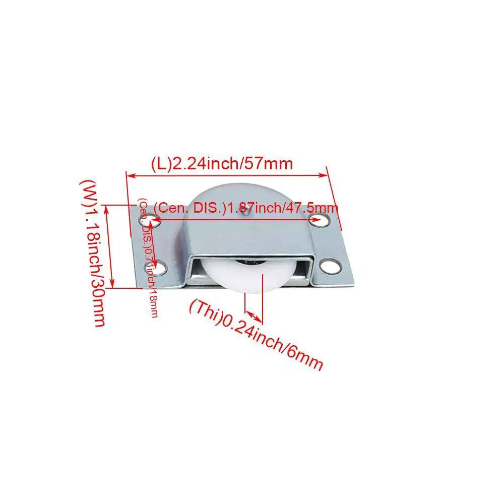 Two Pairs Stainless Steel Furniture Rollers Single Wheel For Closet Cabinet Wardrobe Sliding Doors Pulley Durable Track Hardware