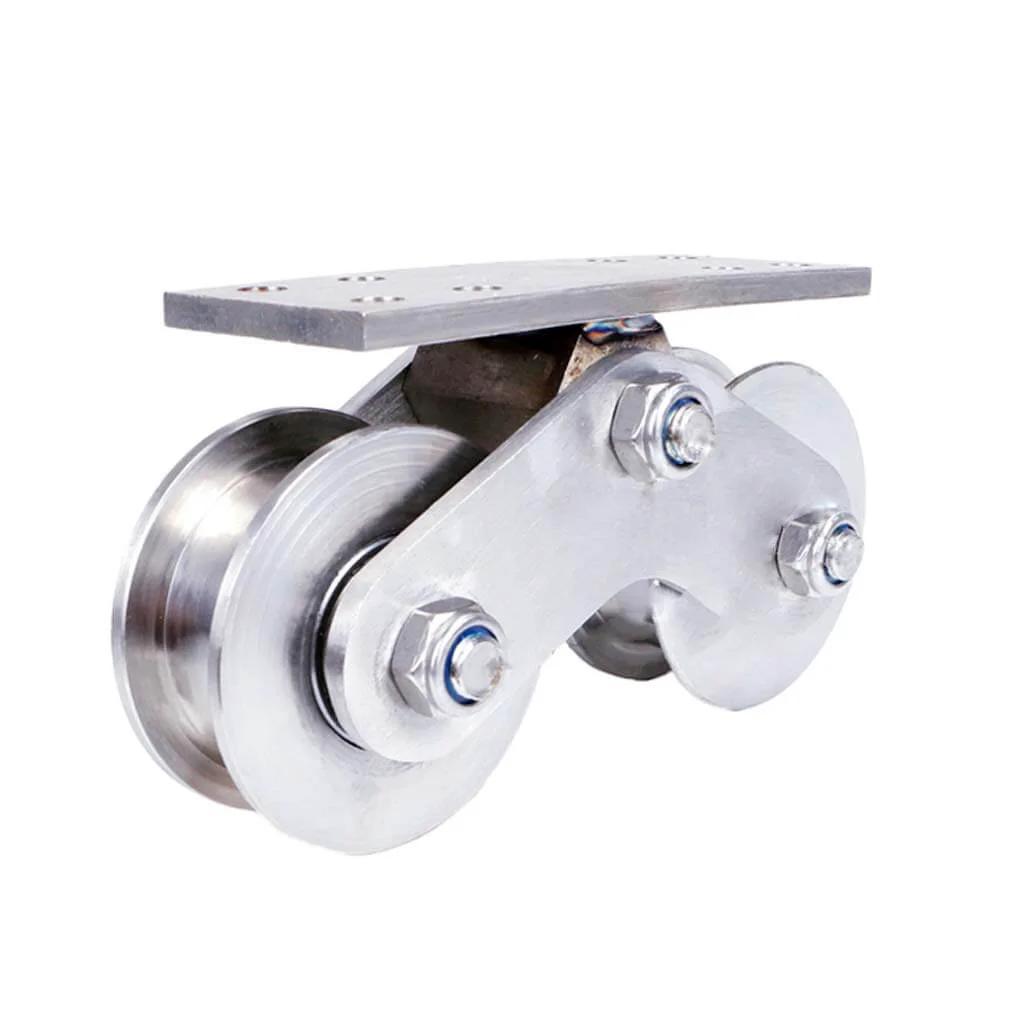 Stainless steel Double Wheel Track Pulley, High Load Bearing H Type, Pulley Wheel, Directional Roller, Slot Width 22mm
