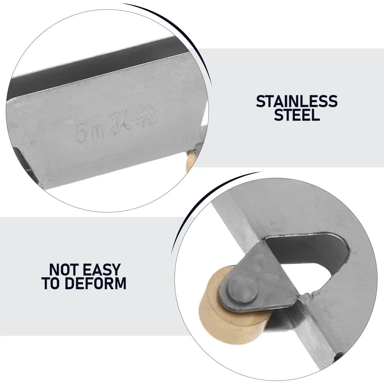 Close-up of stainless steel 6Pcs Sliding Glass Door Wheels Kit For Cabinet Closet Wardrobe Replacement Roller Set.