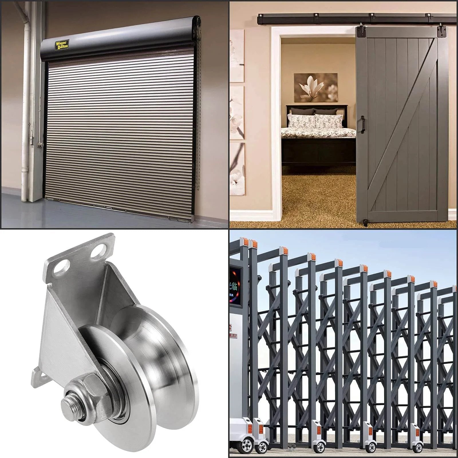 2 Pcs 2 Inch U Groove Wheel, Stainless Steel Groove Wheel Pulley for Wire Rope Rail, DIY use with garage and barn doors