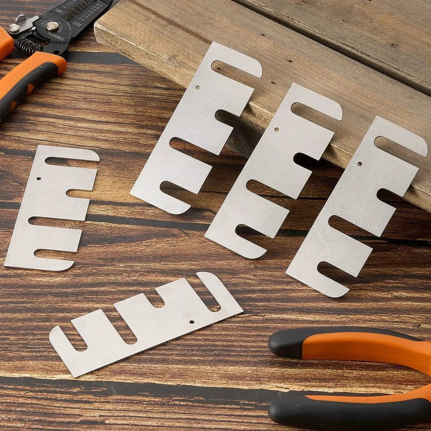 Durable Stainless Steel Door Hinge Shims Set With 20 Pieces 4 Inch Silver for quick door repair and squeak free hinges