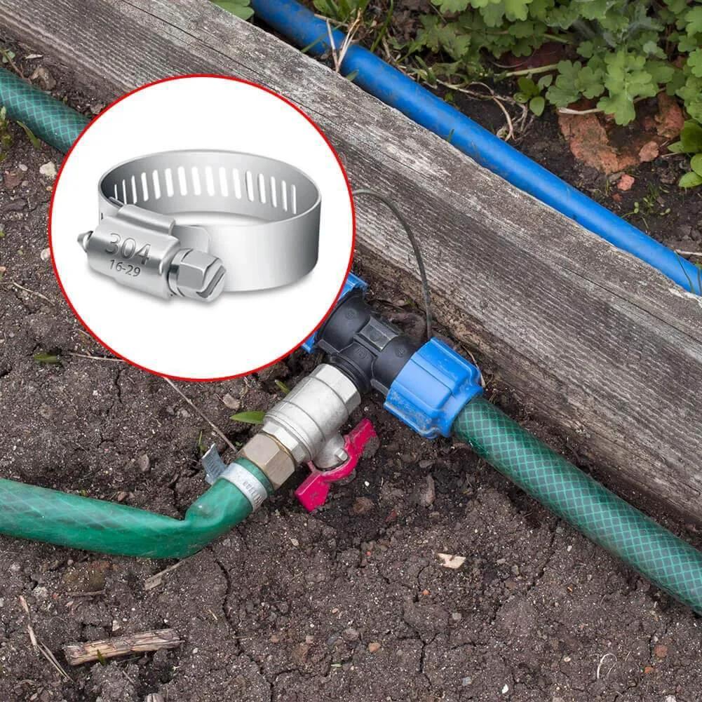 Installed 40 Pcs Hose Clamp Set With Seven Size Ranges Adjustable Pipe Tube Clamps Made From Premium 304 Stainless Steel