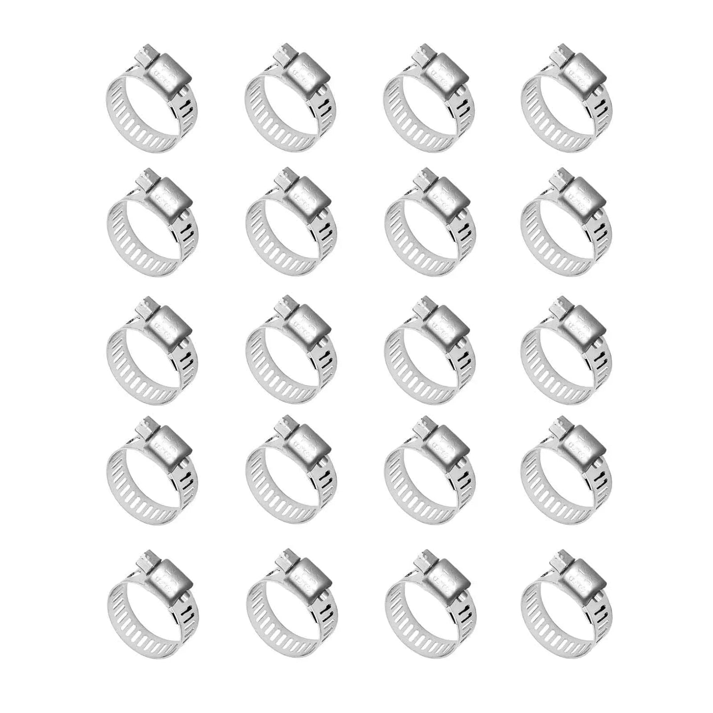 Twenty Pack Stainless Steel Hose Clamps Adjustable Quarter To Seven Sixteenths Inch Six To Twelve Millimeters Worm Gear Metal Fuel Line Pipe Clamp For Fuel Line Plumbing Radiators Garden And Mechanical Applications