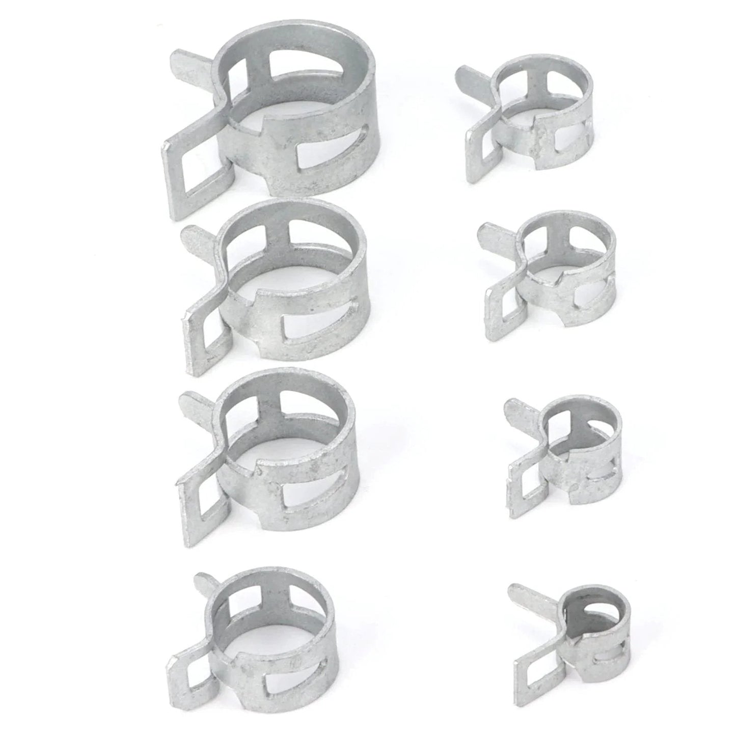 160Pcs 304 Stainless Steel Spring Clips Hose Clamps Set In Eight Sizes 6.5 To 18 Millimeter For Fuel Petrol Pipe Hose