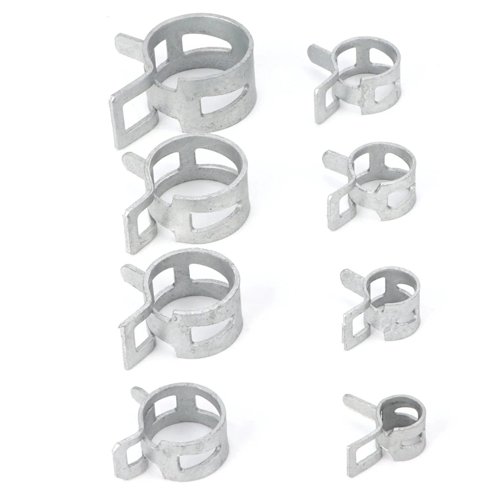 160Pcs 304 Stainless Steel Spring Clips Hose Clamps Set In Eight Sizes 6.5 To 18 Millimeter For Fuel Petrol Pipe Hose