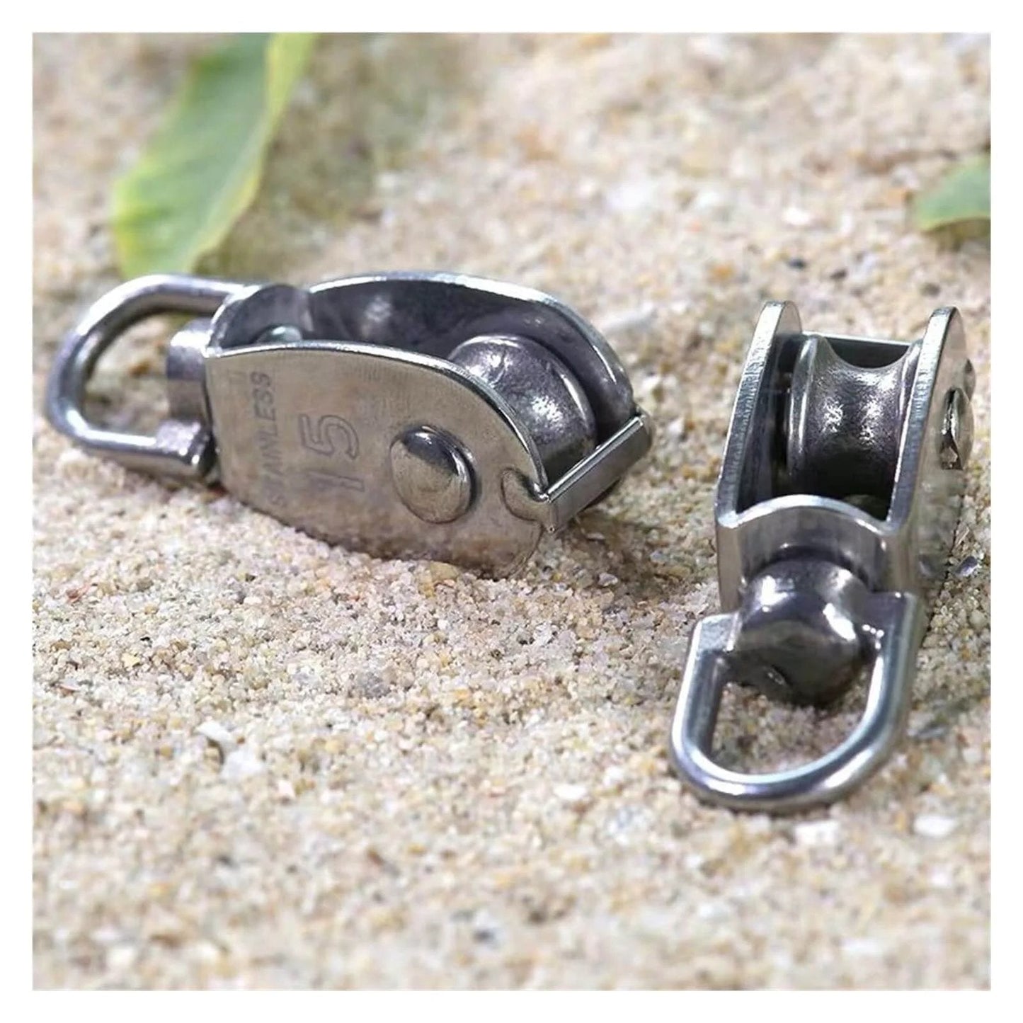 M20 Cable Single Pulley Block Stainless Steel Hanging Wire Towing Lifting Rope Wheel Marine Boat Pulley Blocks for(M20)
