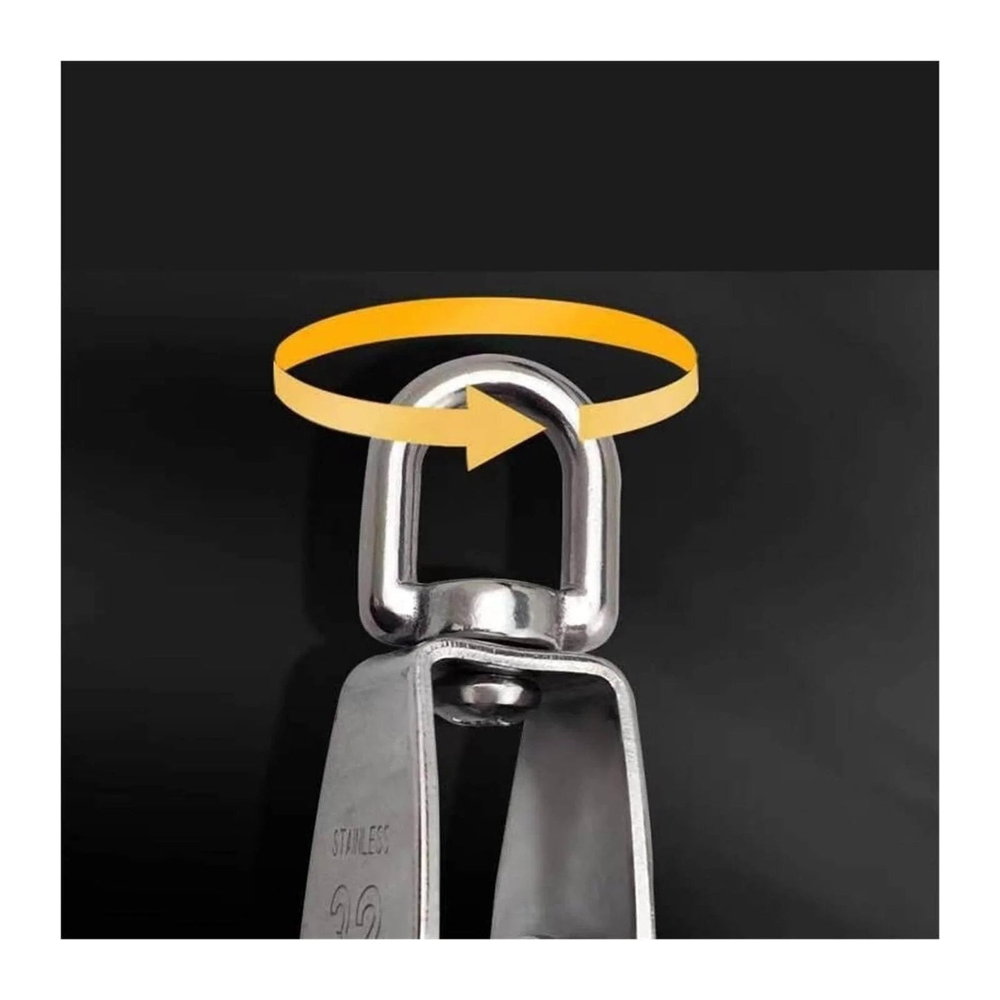 Close-up of a Stainless Steel Pulley M20Single Wheel Swivel Lifting Rope Pulley Set showing swivel mechanism and M20 size.
