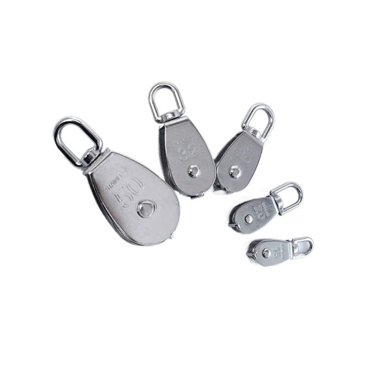 Various sizes of Stainless Steel Pulley M25 Single Wheel Rotary Lifting Rope Pulley Fishing Net Block Lifting Wheel Lifting Tool(M25)