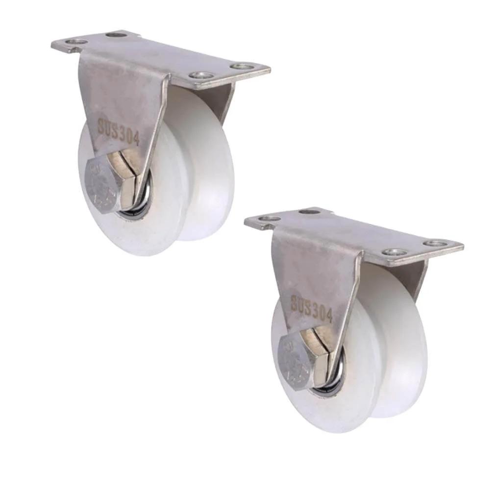 Pulley,Pulley Wheel, 2pcs Roller Track Wheel,2inch Heavy Duty Caster,304 Stainless Steel Bracket,Mute Double Bearings