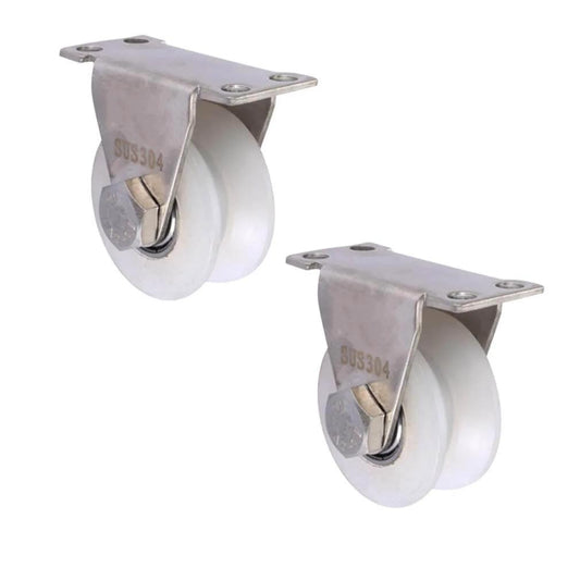 Pulley,Pulley Wheel, 2pcs Roller Track Wheel,2inch Heavy Duty Caster,304 Stainless Steel Bracket,Mute Double Bearings