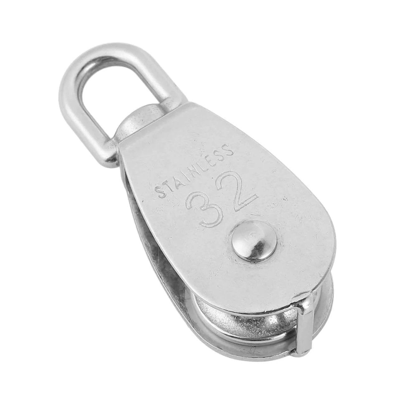 Stainless Steel Pulley Single Block for Fishing Net and Boat Lifting Heavy Duty Swivel Hook for Smooth and Easy Rope Handling