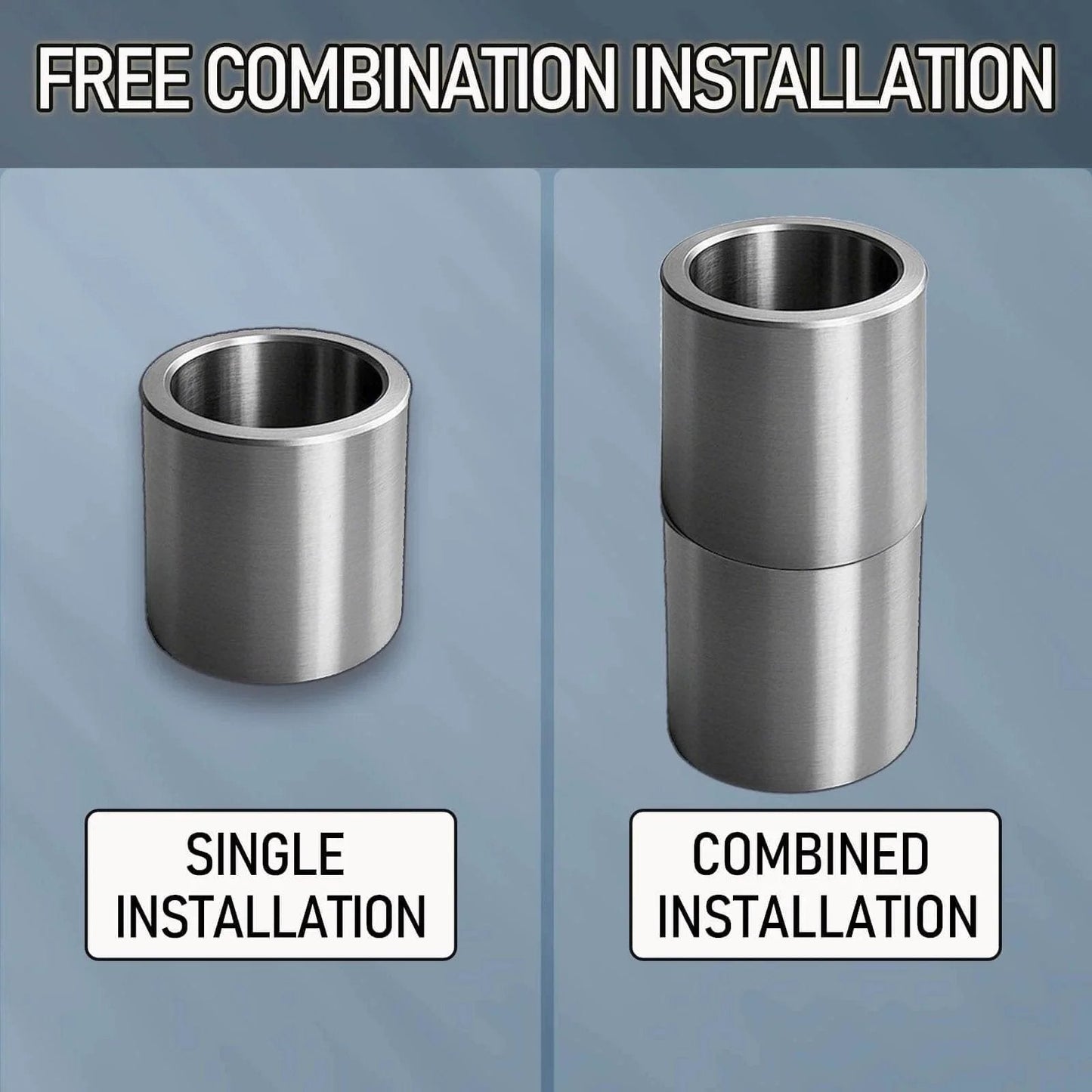 Five Eighth Inch To One Half Inch Stainless Steel Reducer Bushing Set Of Ten Round Metal Spacers single and combined setup