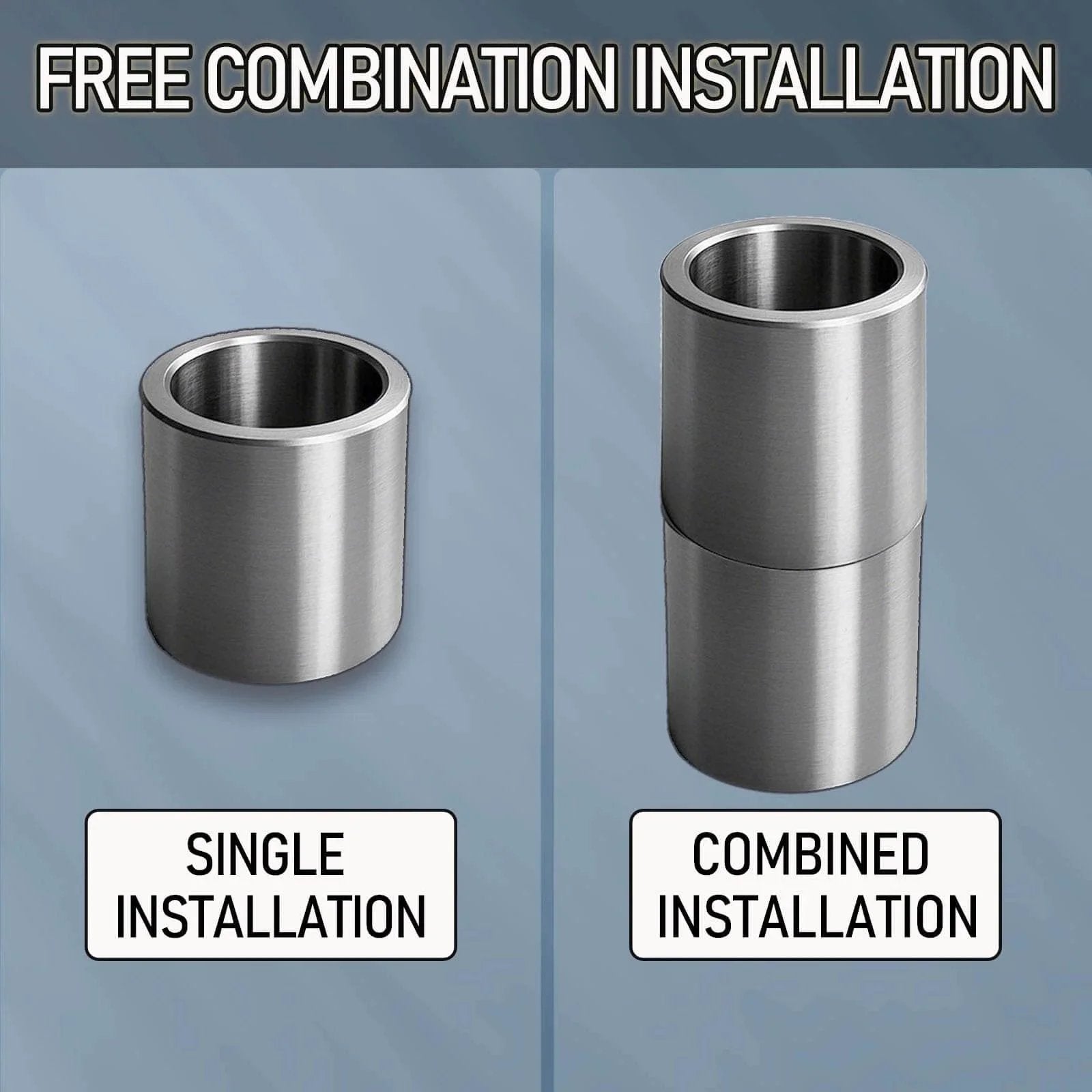 Five Eighth Inch To One Half Inch Stainless Steel Reducer Bushing Set Of Ten Round Metal Spacers single and combined setup