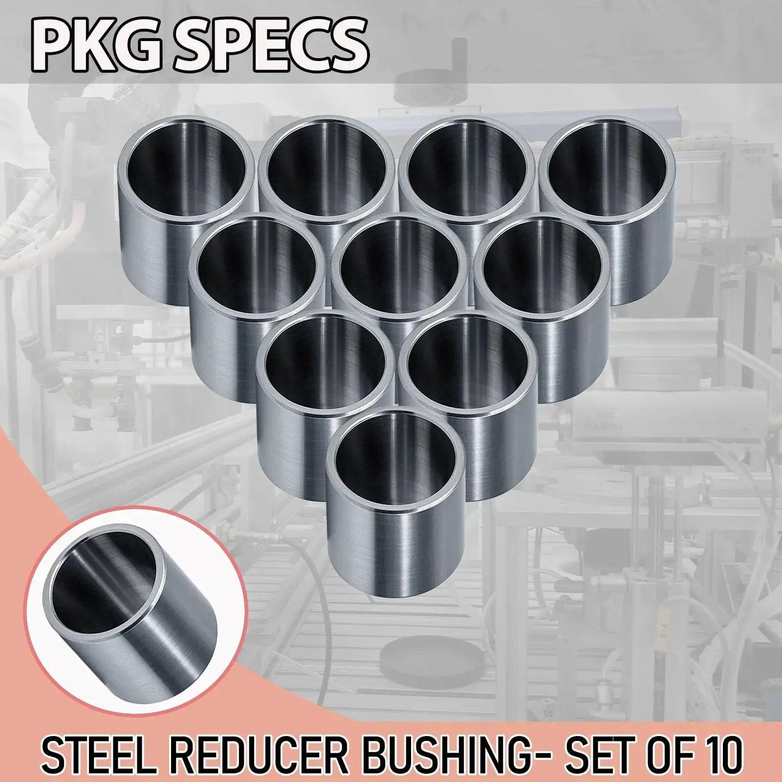 Stainless Steel Reducer Bushings Set Of 10 Three Quarters Of An Inch To Five Eighths Of An Inch Metal Spacer Adapters
