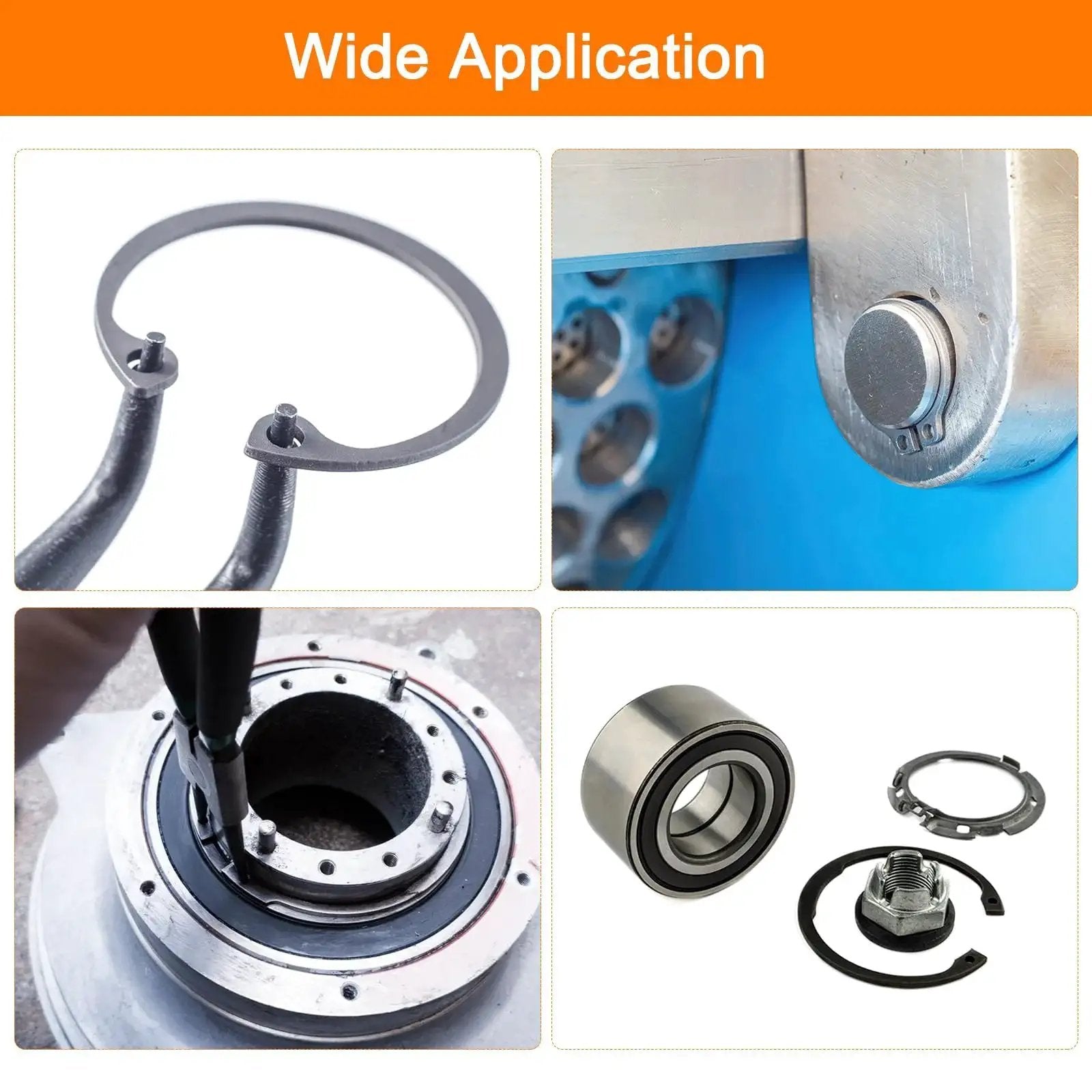 Wide application of Heavy Duty Internal Retaining Ring Circlip for Grooved Shafts and Studs 2 Pack by Uxcell 304 Stainless Steel