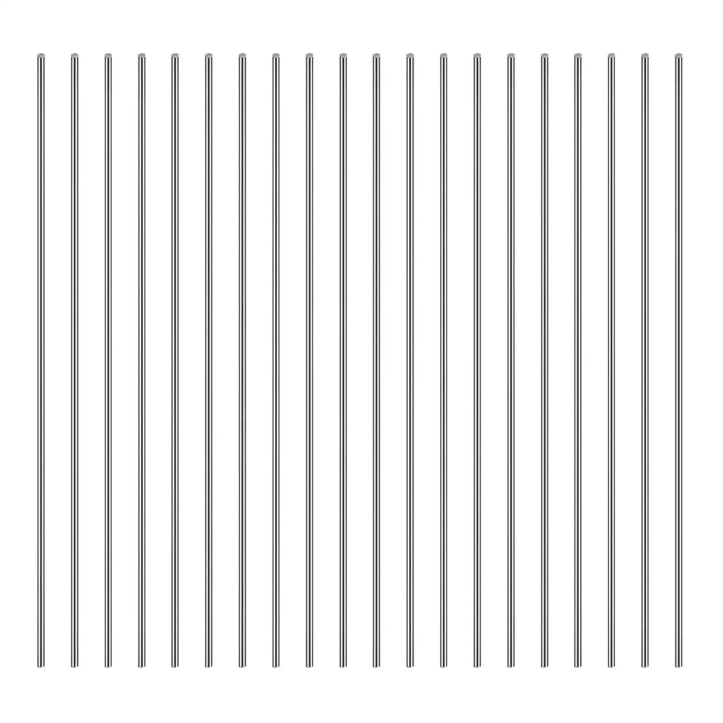 Premium Stainless Steel Rods Set of 20 Pieces 1.0mm x 100mm 304 Solid Bar Stock for DIY Craft Making and Model Building