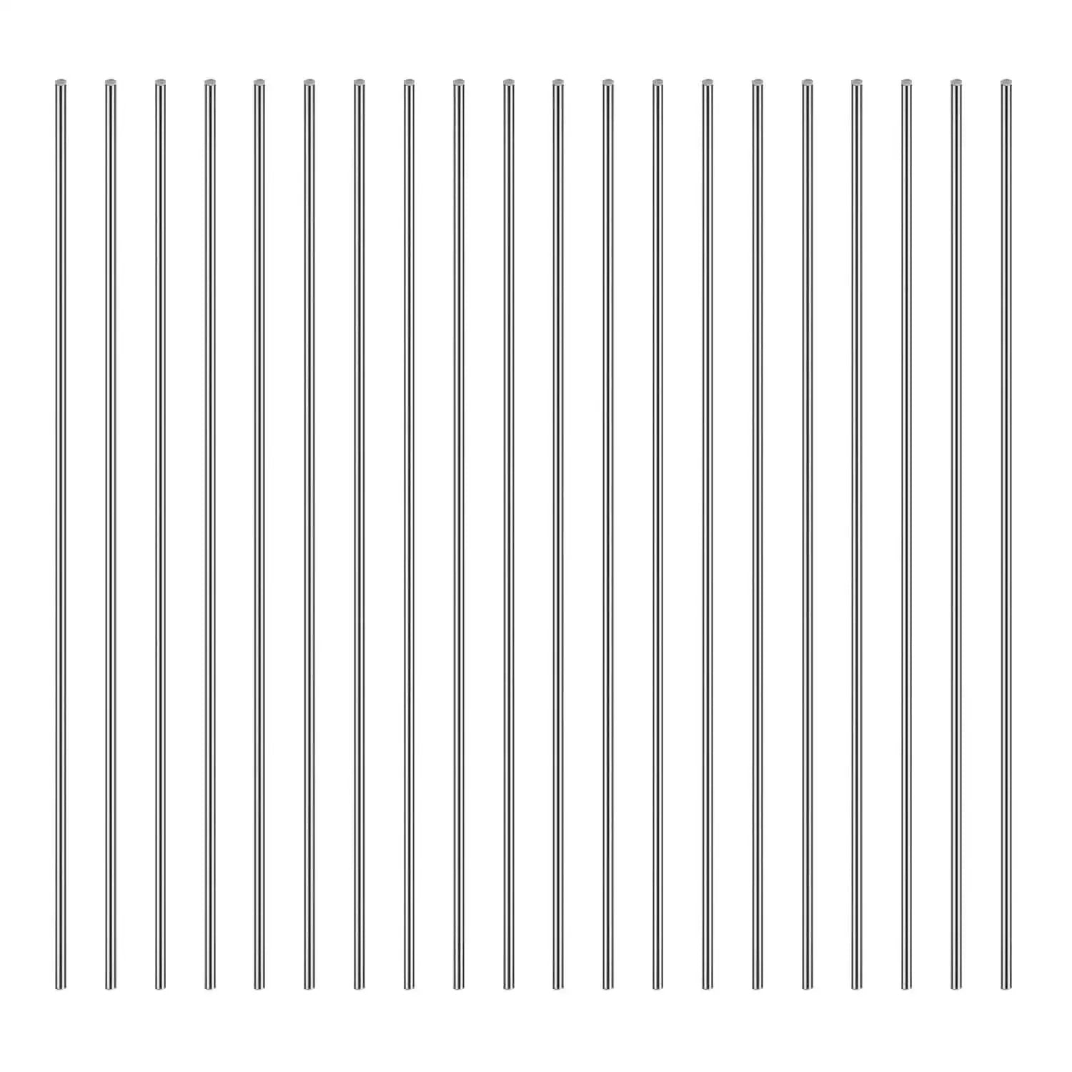 Premium Stainless Steel Rods Set of 20 Pieces 1.0mm x 100mm 304 Solid Bar Stock for DIY Craft Making and Model Building
