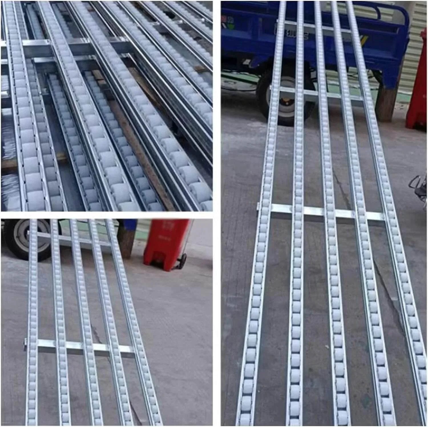 Stainless Steel Roller Conveyor Belt For Light Duty Gravity Conveyor Table With ABS Plastic Rollers And Stainless Steel Frame Slide