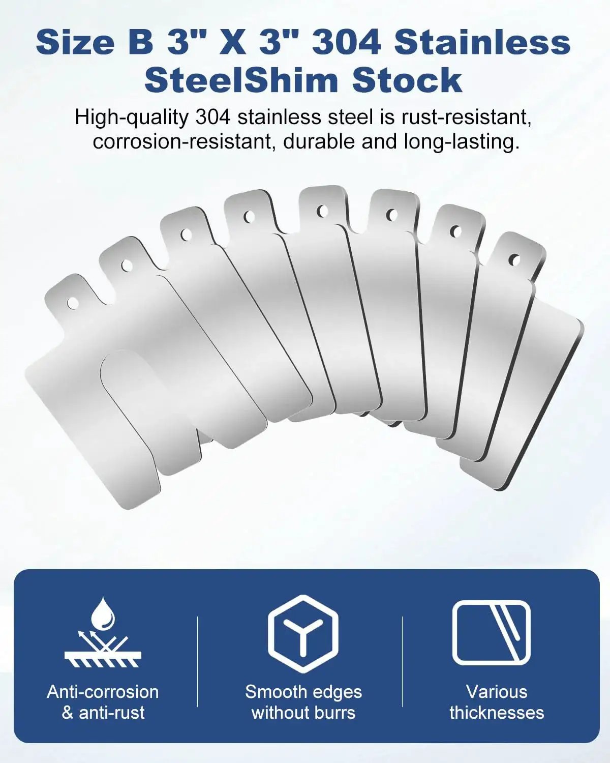 Level Up Your Precision With A 56 Piece Stainless Steel Shim Kit Featuring 3 By 3 Inch Shims In Eight Thicknesses For CNC Alignment