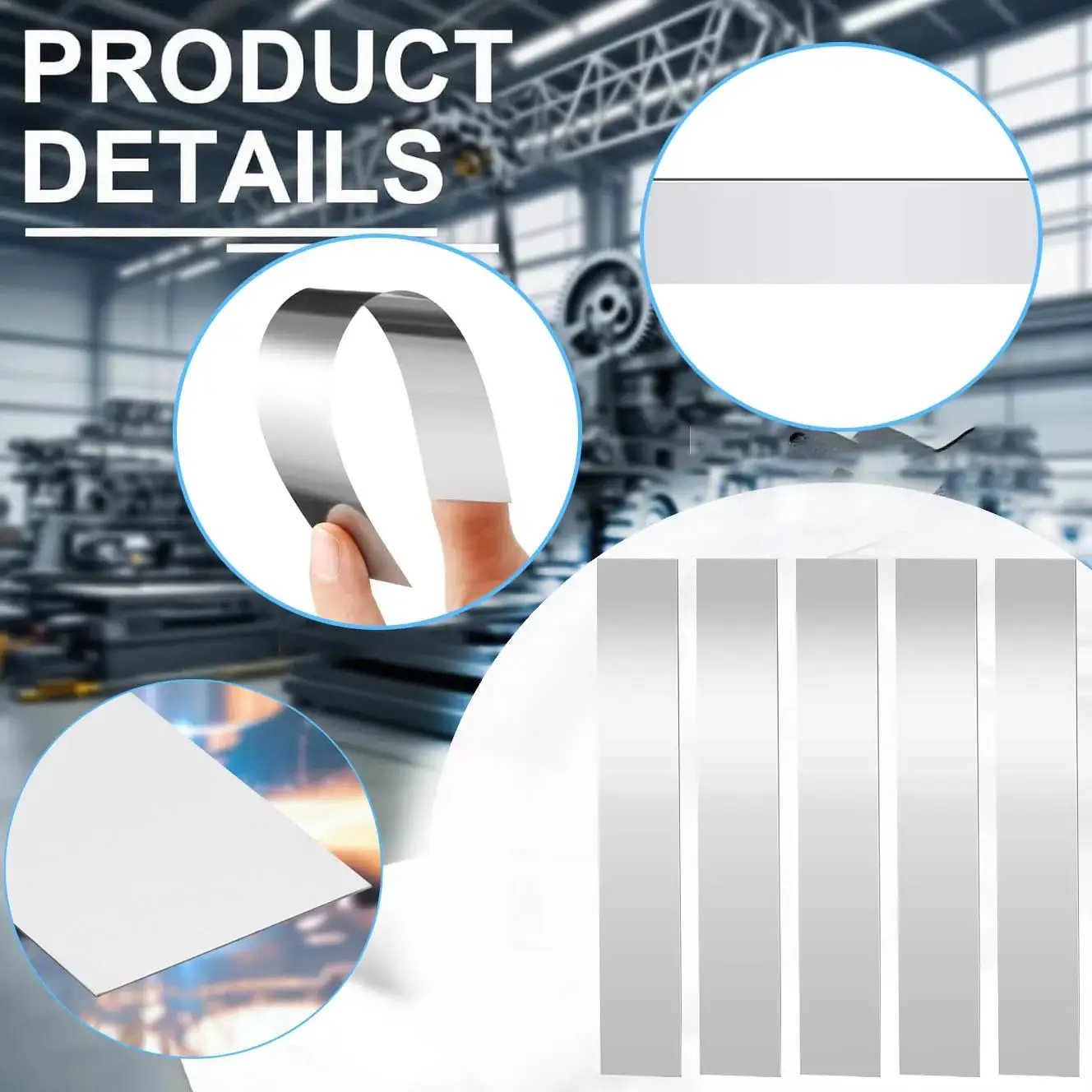 Shim Stock Assortment Set 50 Pieces 304 Stainless Steel Metal Shims showing various thicknesses and uses in automotive machinery.