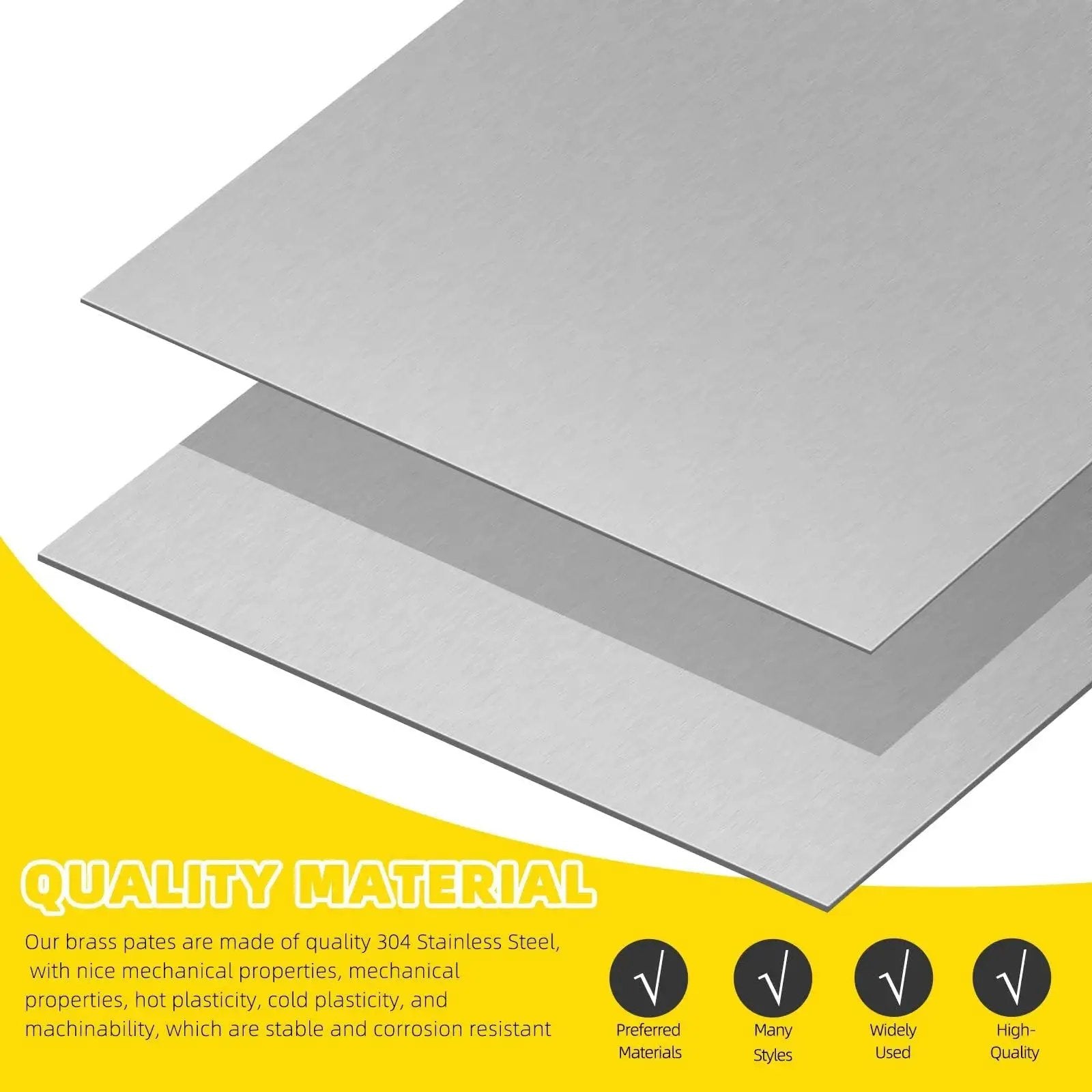 Stainless Steel Shim Stock Strips Set 10 Pieces 1 Inch Wide By 6 Inches Long 0.012 Inch Thick Pro Grade 304 Silver Metal Strips