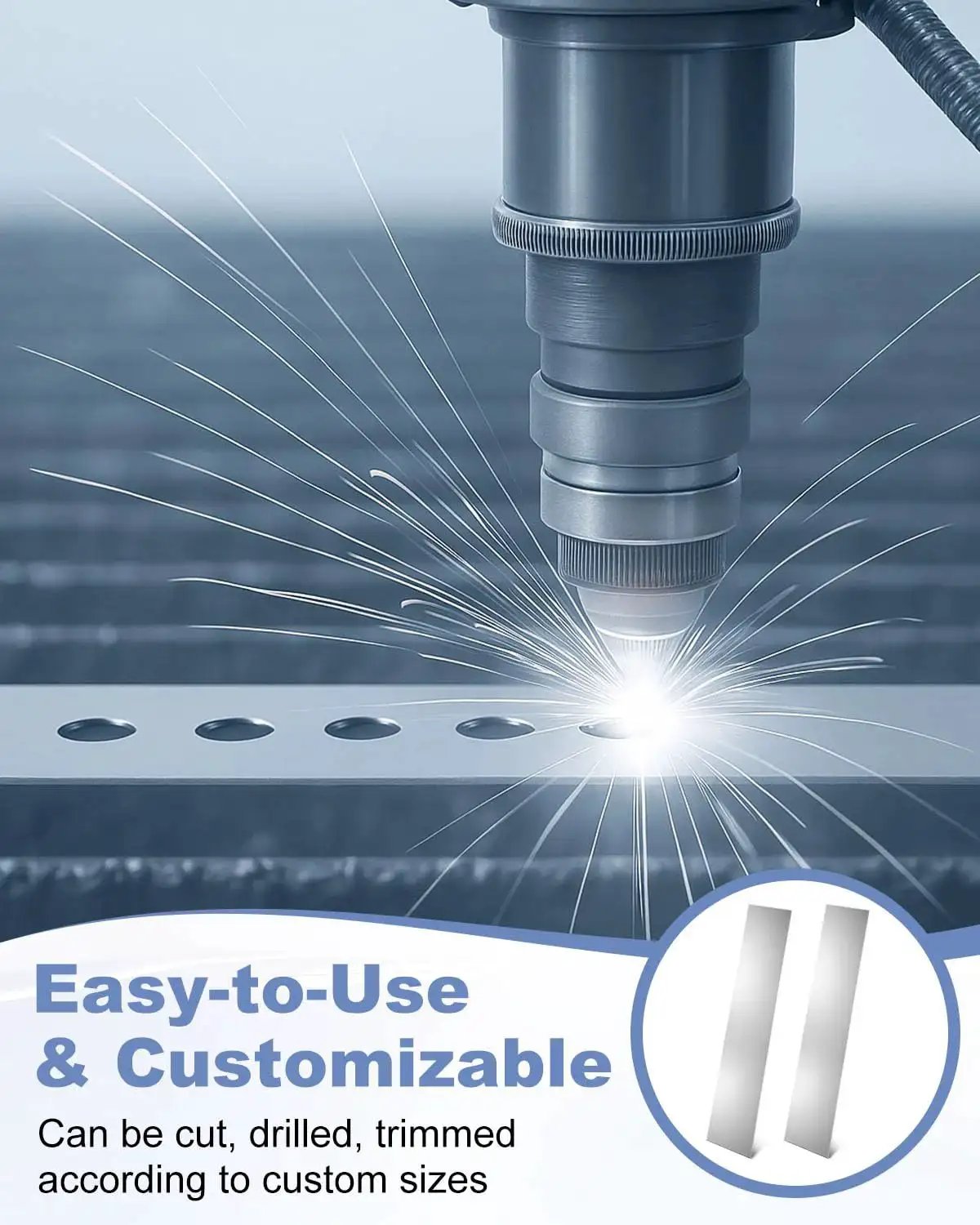 Laser cutting a Premium Pro Grade 304 Stainless Steel Shim Stock Set 30 Pcs For Leveling And Gap Filling 1 Inch Width By 6 Inch Length