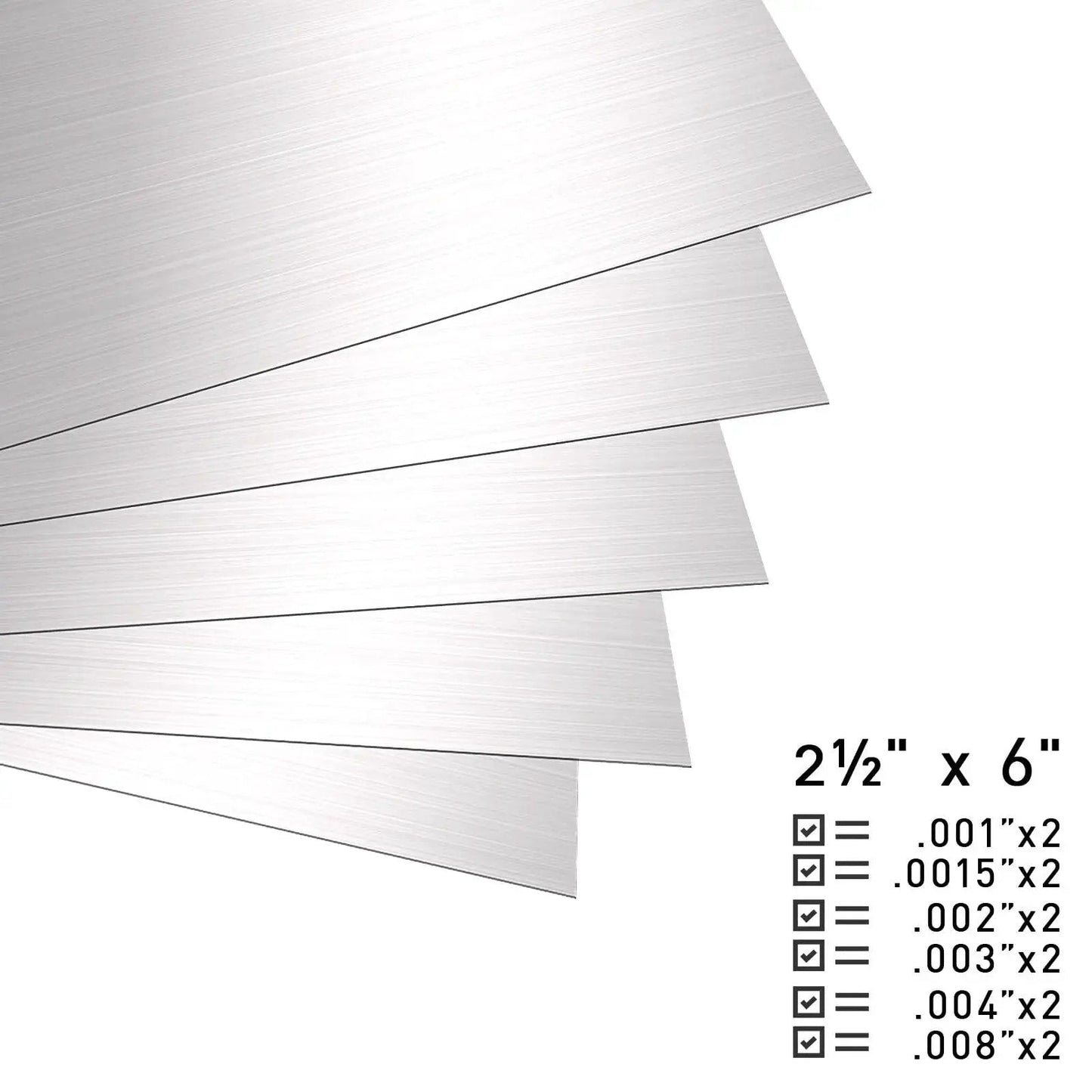 12 Piece Stainless Steel Shim Stock Kit 2.5 x 6 Inch For Leveling And Spacing, Precision Metal Shims In 6 Thicknesses