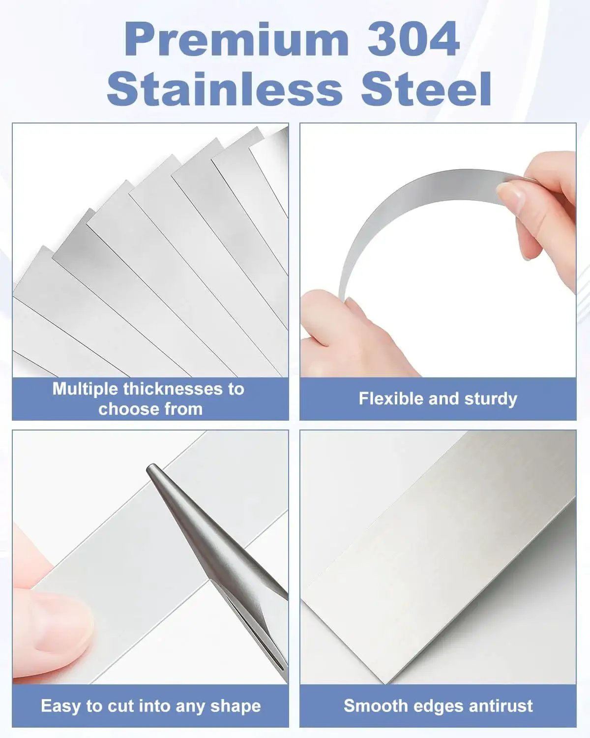 Premium Pro Grade 304 Stainless Steel Shim Stock Set 30 Pcs For Leveling And Gap Filling 1 Inch
