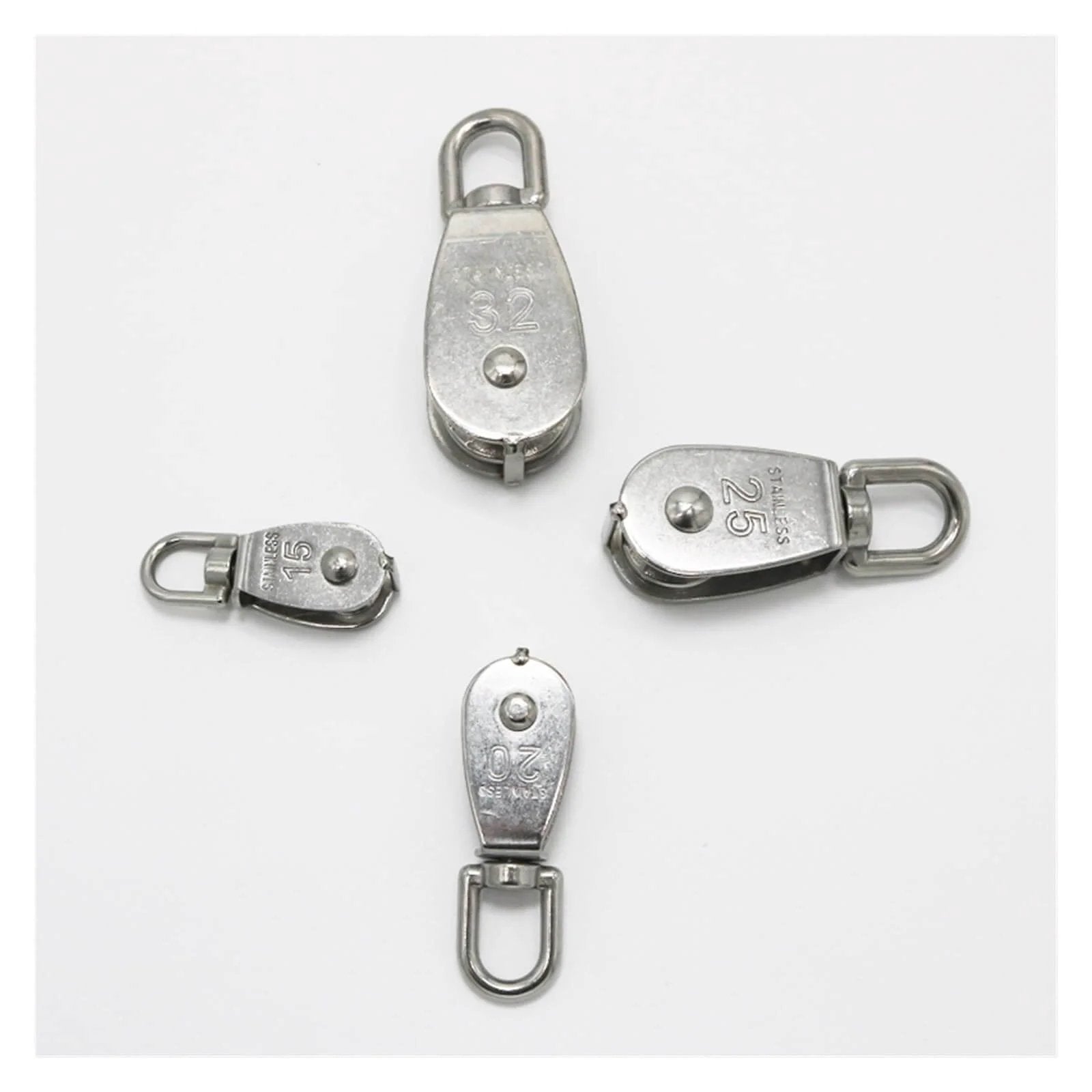 M20 Cable Single Pulley Block Stainless Steel Hanging Wire Towing Lifting Rope Wheel Marine Boat Pulley Blocks for M20