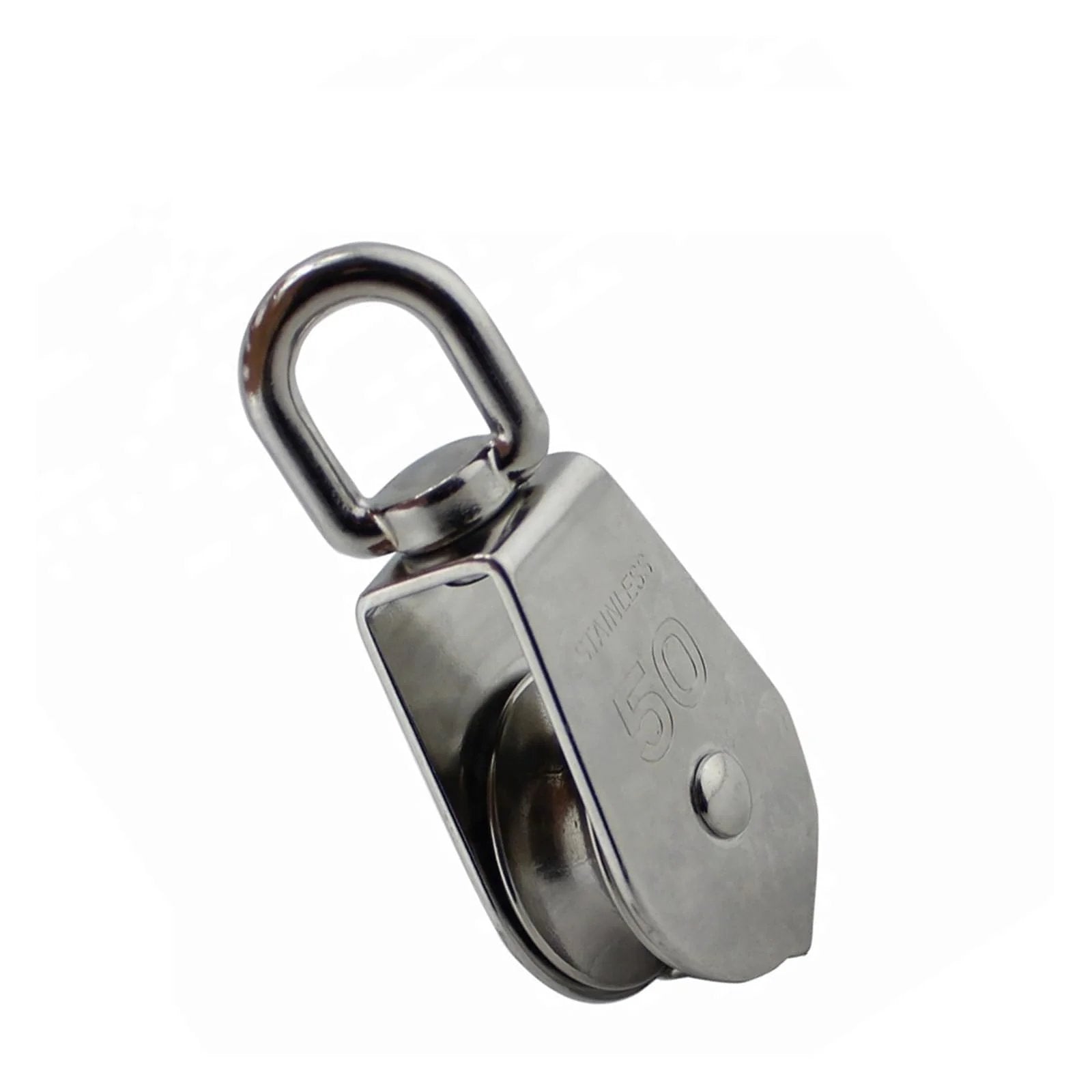2-Pack 304 Stainless Single Sheave Open Block Pulley 32mm for Canoe Marine Boat Hardware, side view